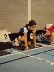 Femke klaar voor de start!
